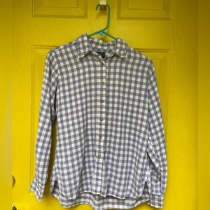 Vintage Lands End purple gingham button up